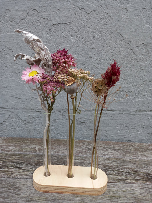 Bloemenvaasjes in houder