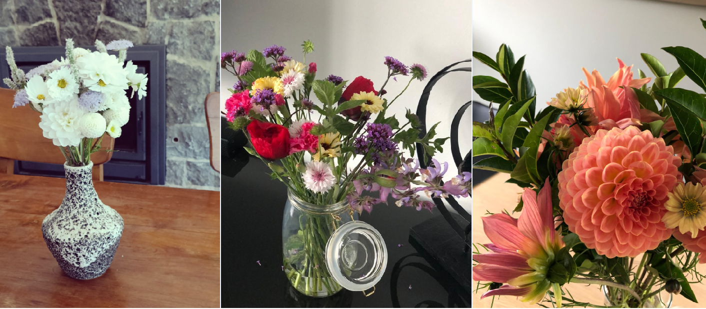 Boeketten bij klanten thuis