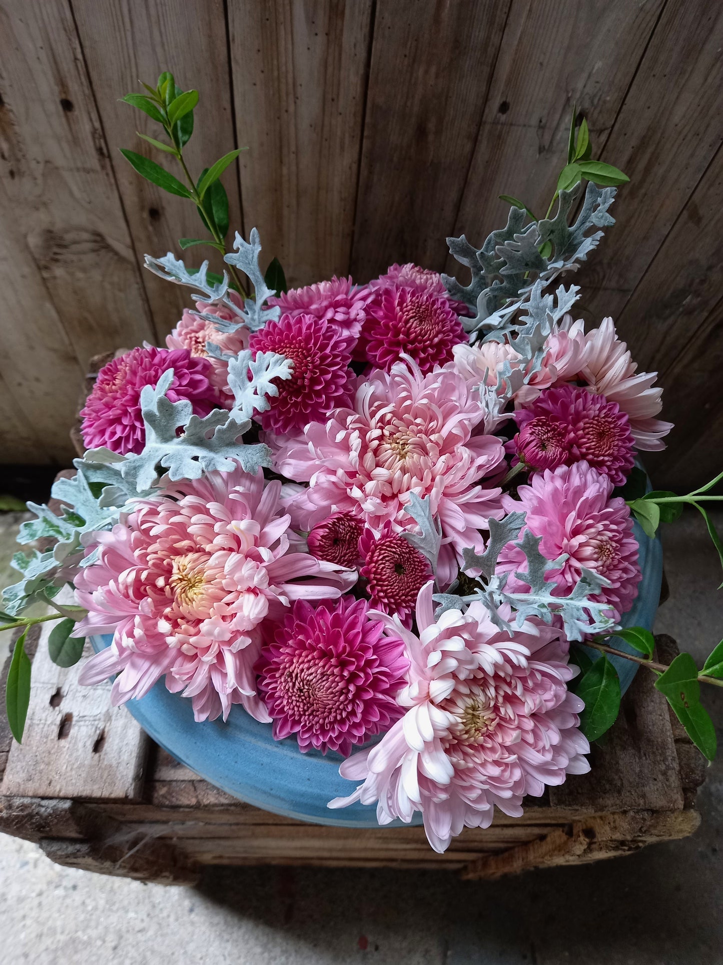 Bloemstuk chrysanten - 30 cm