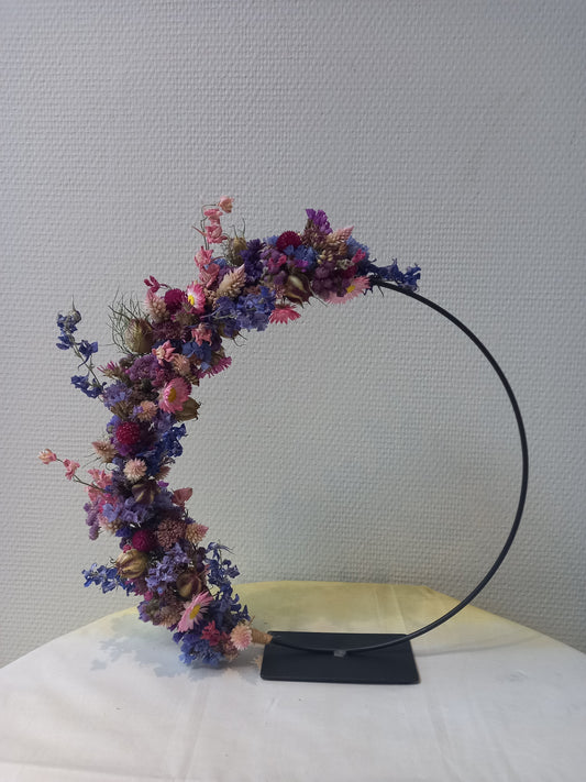 Staande droogbloemenring - 30 cm - extra kleur