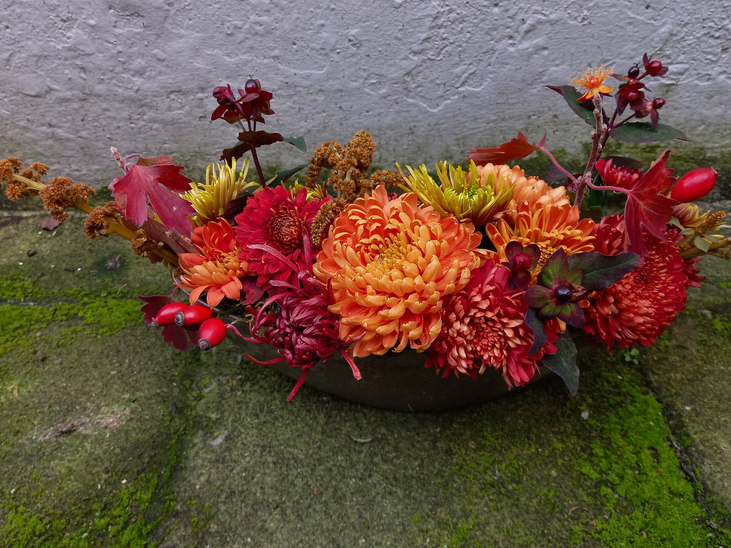 Bloemstuk chrysanten - 30 cm
